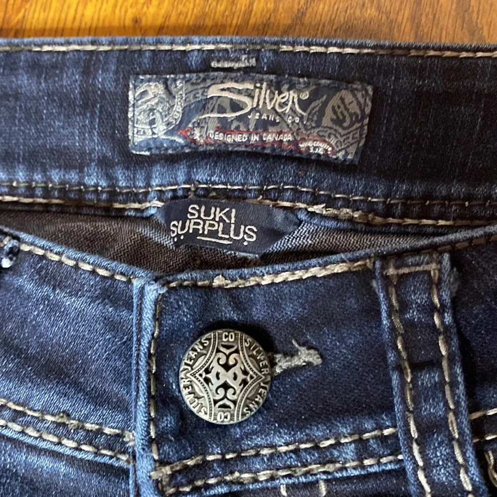 🌹 Silver Jeans 🌹 Vintage Suki Surplus Dark Blue Boot Cut Flare Jeans W27 - Picture 9 of 15